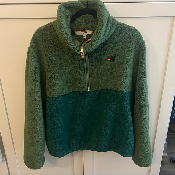 TEDDY APRES HALF ZIP COLOR BLOCK JACKET - GARDEN GREEN - Picture 3 of 15